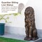 Set of 2 36.25"H Oversized MGO Bronze Guardian Sitting Lion Garden Statue
